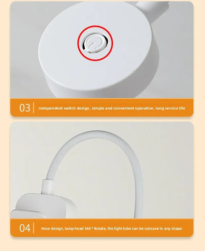 Caddy Co. Rechargeable LED Clip Light - USB Study & Reading Lamp