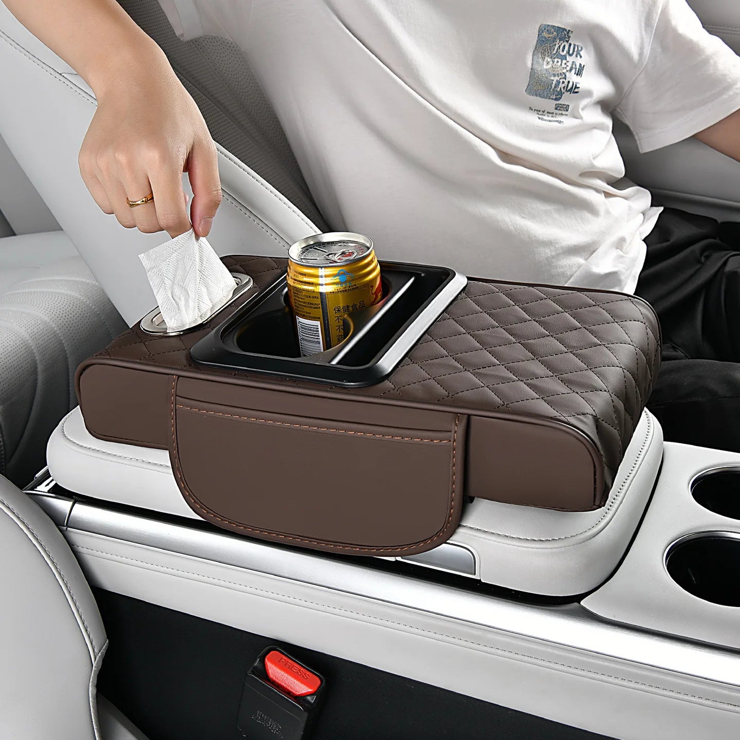Caddy Co. 4-in-1 Premium Console Organizer - Universal Car Armrest Storage