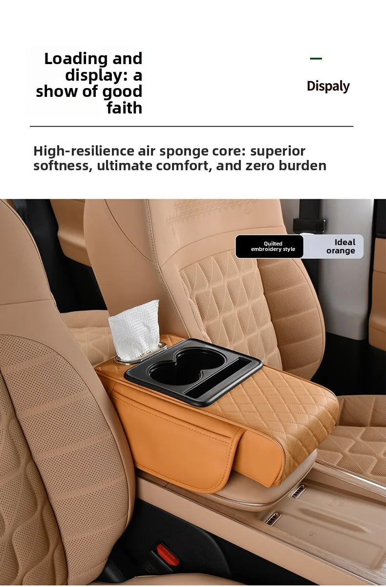 Caddy Co. 4-in-1 Premium Console Organizer - Universal Car Armrest Storage