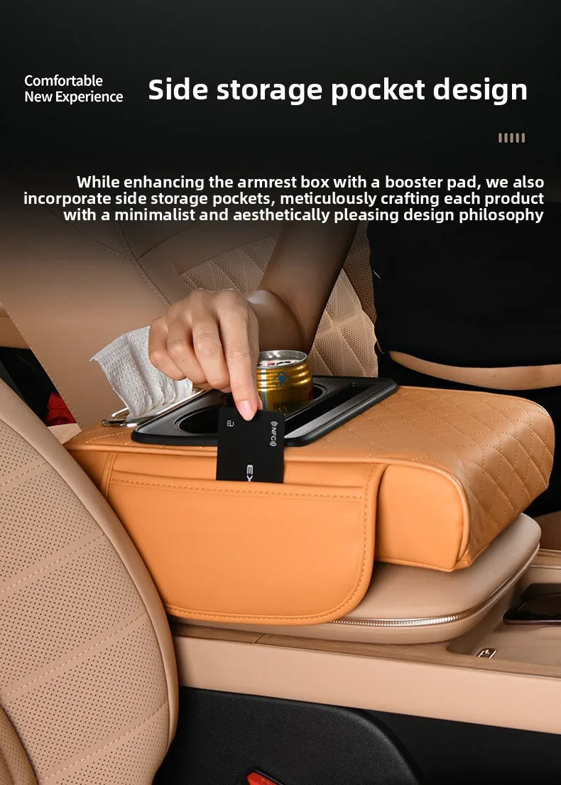 Caddy Co. 4-in-1 Premium Console Organizer - Universal Car Armrest Storage