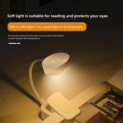Caddy Co. Rechargeable LED Clip Light - USB Study & Reading Lamp