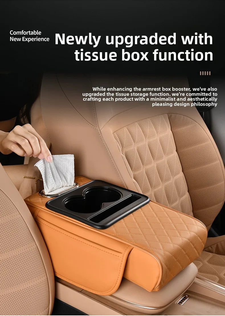 Caddy Co. 4-in-1 Premium Console Organizer - Universal Car Armrest Storage