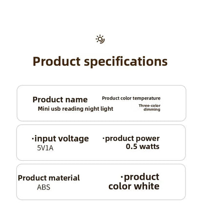 Caddy Co. Rechargeable LED Clip Light - USB Study & Reading Lamp