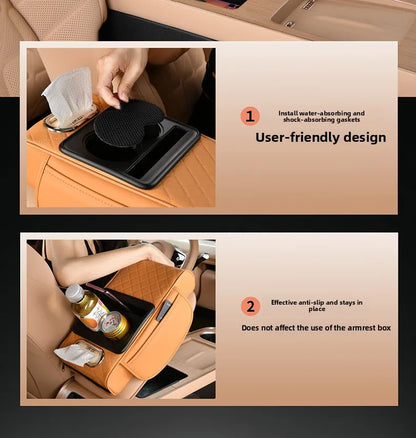 Caddy Co. 4-in-1 Premium Console Organizer - Universal Car Armrest Storage